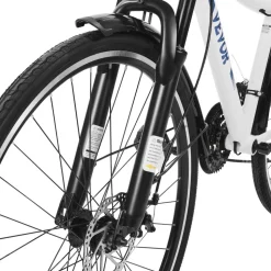 VEVOR Hybrid Bike, Lightweight Aluminum Frame Bike, 700c Wheel Men and Women Hybrid Bicycle, Step-Through Adult Urban City Commuter Bikes, 21-Speed Shimano Drivetrain, Dual Brakes, Front Suspension