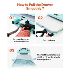VEVOR Hybrid Heat Press, 15 x 15 inch, 5-in-1 Multifunction, Heat Up Fast and Even, All-New Patented Design, Easy to Control, Sublimation Press Machine for T-shirts/Tumblers/Caps/Plates, Light Green