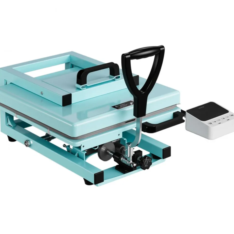 VEVOR Hybrid Heat Press, 15 x 15 inch, 8-in-1 Multifunction, Heat Up Fast and Even, All-New Patented Design, Easy to Control, Sublimation Press Machine for T-shirts/Tumblers/Caps/Plates, Light Green