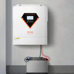 VEVOR Hybrid Solar Inverter, 3000W, All in One Pure Sine Wave Power Inverter Charger, 24V DC to 110/120V AC, with Built-in 100A MPPT Solar Controller, for Off-Grid System Lead Acid Lithium Battery