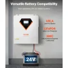 VEVOR Hybrid Solar Inverter, 3500W, All in One Pure Sine Wave Power Inverter Charger, 24V DC to Single-Phase 220/230V AC, with 100A MPPT Solar Controller, for Off-Grid System Lead Acid Lithium Battery