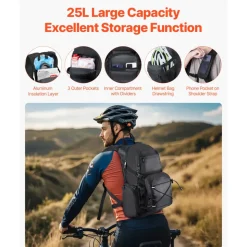 VEVOR Hydration Backpack, 25L Insulated Hydration Pack Backpack with 2L TPU Water Bladder, Hiking Water Backpack with Storage for Men Women, Hydro Water Daypack for Hiking Running Cycling Camping