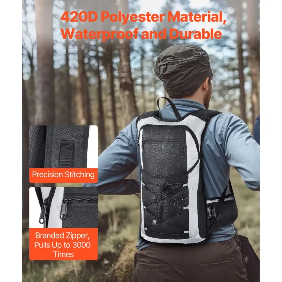 VEVOR Hydration Backpack, 15L Insulated Hydration Pack Backpack with 3L TPU Water Bladder, Hiking Water Backpack with Storage for Men Women, Hydro Water Daypack for Hiking Running Cycling Camping