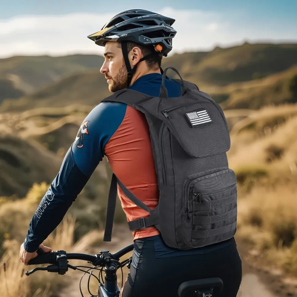 VEVOR Hydration Backpack, Water Backpack with 3L TPU Water Bladder, Tactical Molle Hiking Hydration Pack with Storage for Men Women, Hydro Water Daypack for Hiking Running Cycling Camping