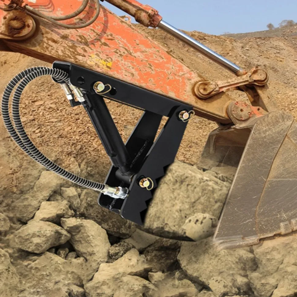 VEVOR Hydraulic Backhoe Thumb, 18 inch 1/2" Thickness Heavy Duty Excavator Thumb, Black Steel Weld On Thumb Attachments with Hydraulic Cylinder, Mechanical Hydraulic Thumb for Backhoe/Excavator