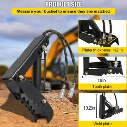 VEVOR Hydraulic Backhoe Thumb, 18 inch 1/2