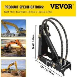 VEVOR Hydraulic Backhoe Thumb, 18 inch 1/2