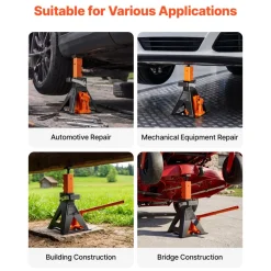 VEVOR Hydraulic Bottle Jack and Jack Stand in One 3 Ton (6613.9 lbs) Lift, for Sedans, Compact SUVs & Small Vans, 10.75