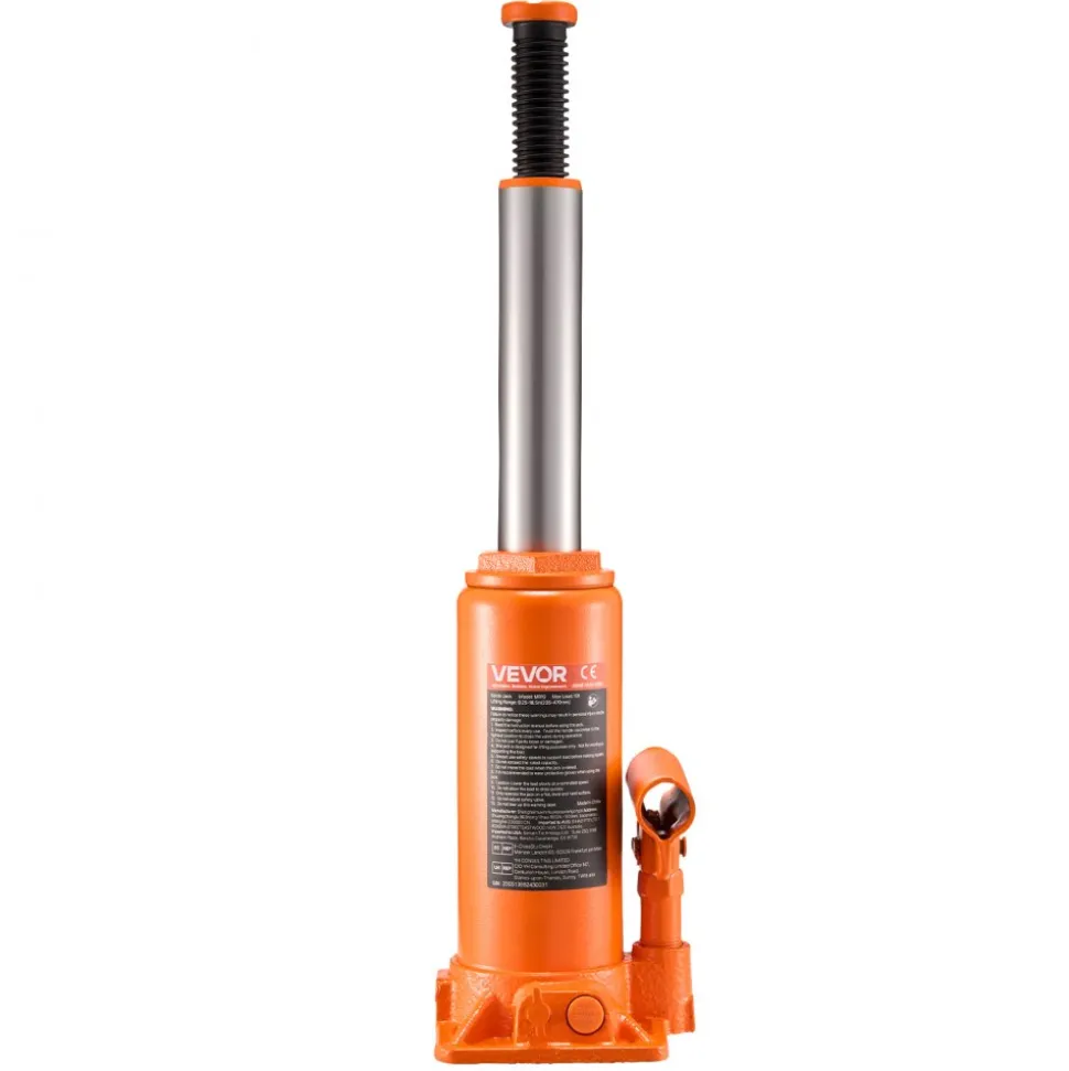 VEVOR Hydraulic Bottle Jack, 10 Ton (22046 lbs) Capacity, 9.3-18.5 Inch Lifting Range, Heavy Duty Welded Bottle Jack for Car, SUV, Pickup, Auto Repair, House Lift and Agricultural Equipment, Orange