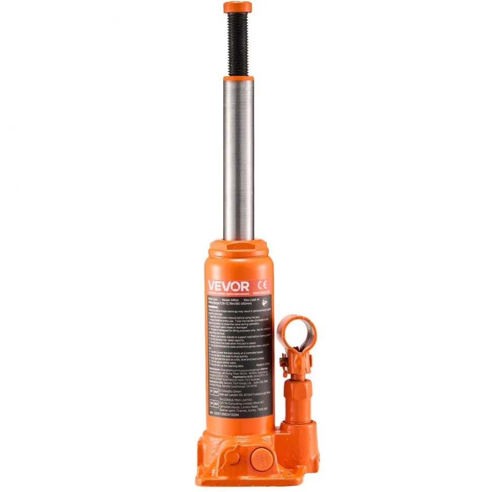 VEVOR Hydraulic Bottle Jack, 4 Ton (8818.4 lbs) Capacity, 7.3-13.8 Inch Lifting Range, Heavy Duty Welded Bottle Jack for Car, SUV, Pickup, Auto Repair, House Lift and Agricultural Equipment, Orange