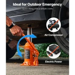VEVOR Hydraulic Bottle Jack, 20 Ton (44092 lbs) Capacity, 8.9-17.1 Inch Lifting Range, Heavy Duty Welded Bottle Jack for Car, SUV, Pickup, Auto Repair, House Lift and Agricultural Equipment, Orange