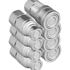 VEVOR Hydraulic Coupler 1/2 Body with 1/2" NPT Thread 27.6 MPa Hydraulic Quick Connect 4 Pairs Hydraulic Coupling Quick Connect 45.5 L/min Hydraulic Quick Coupler