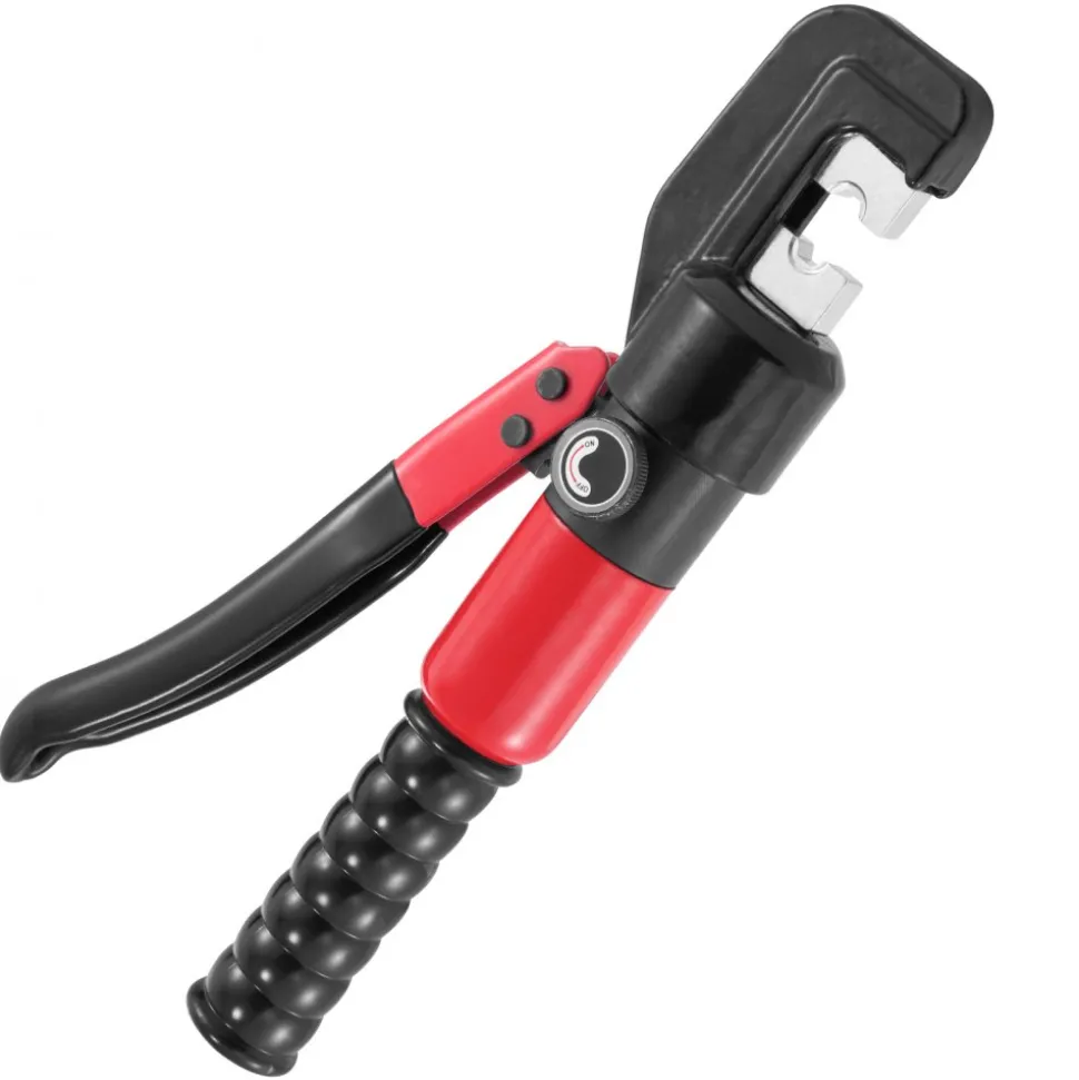 VEVOR Hydraulic Crimping Tool with 9 Sets of Dies AWG12-2/0 Copper And Aluminum Terminal Battery Lug Crimper, with a Cutting Pliers, Gloves, 5pcs Copper Ring Connectors, 8pcs Heat Shrink Sleeves