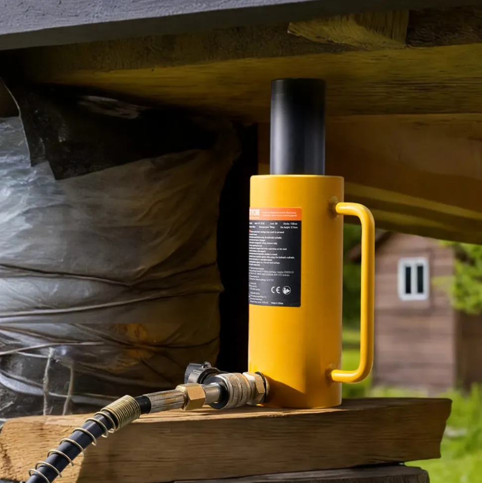 VEVOR Hydraulic Cylinder Jack, 20 Ton Solid Ram Hydraulic Cylinder, 6 Inch Stroke Single Acting Hydraulic Cylinder, with Quick Connector Portable Hydraulic Solid Jack Hydraulic Lifting Cylinders