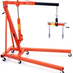 VEVOR Hydraulic Engine Hoist with Lever, 2 Ton/4400 LBS Heavy-duty Cherry Picker Shop Crane, Foldable Engine Crane and Engine Hoist leveler for Auto Repair, Motors, Weights Lifting, Loading