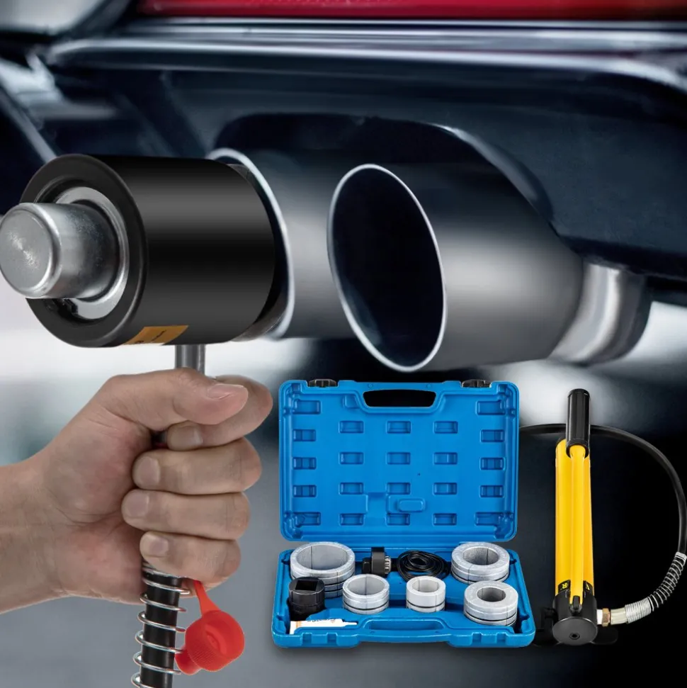 VEVOR Hydraulic Exhaust Pipe Expander, 1-5/8" to 4-1/4" size, 10 T Manual Hydraulic Pipe Stretcher with 4 Dies and 2 Storing Case for Copper, Aluminum Tubes in Car Repairing