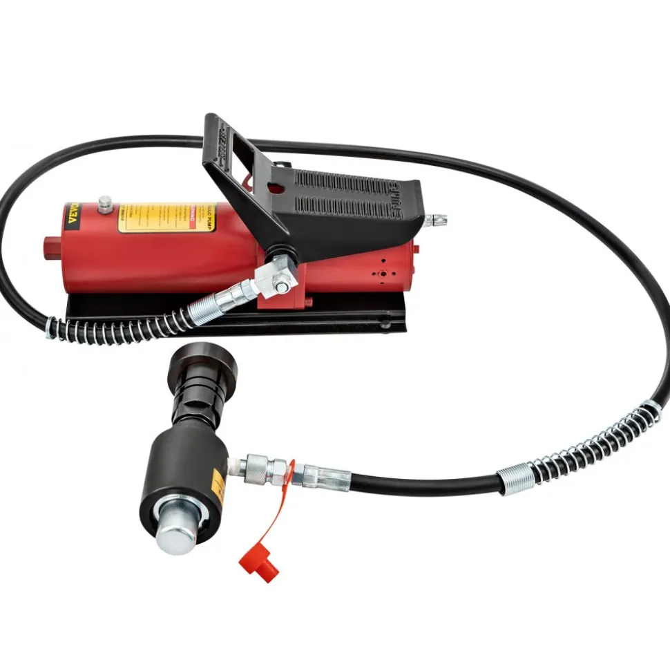 VEVOR Hydraulic Exhaust Pipe Expander, 1-5/8" to 4-1/4" Size, 10 T Pedal Pump Included with 4 Dies, 2 Storage Cases for Copper Aluminum Tubes in Car Repairing