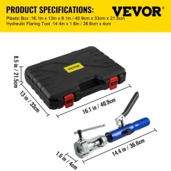 VEVOR Hydraulic Flaring Tool Kit, 45° Double Flaring Tool, Brake Repair Brake Flaring Tools for 3/16