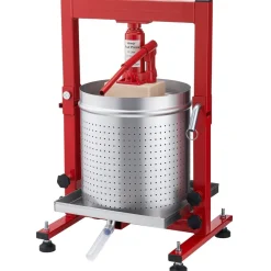 VEVOR Hydraulic Fruit Wine Press, 7.93Gal/30L, Stainless Steel Heavy Duty Manual Juice Maker, Cider Apple Grape Vegetable Crusher, Cheese/Tincture/Herbal Press, with 2 Filter Bags, for Kitchen Home