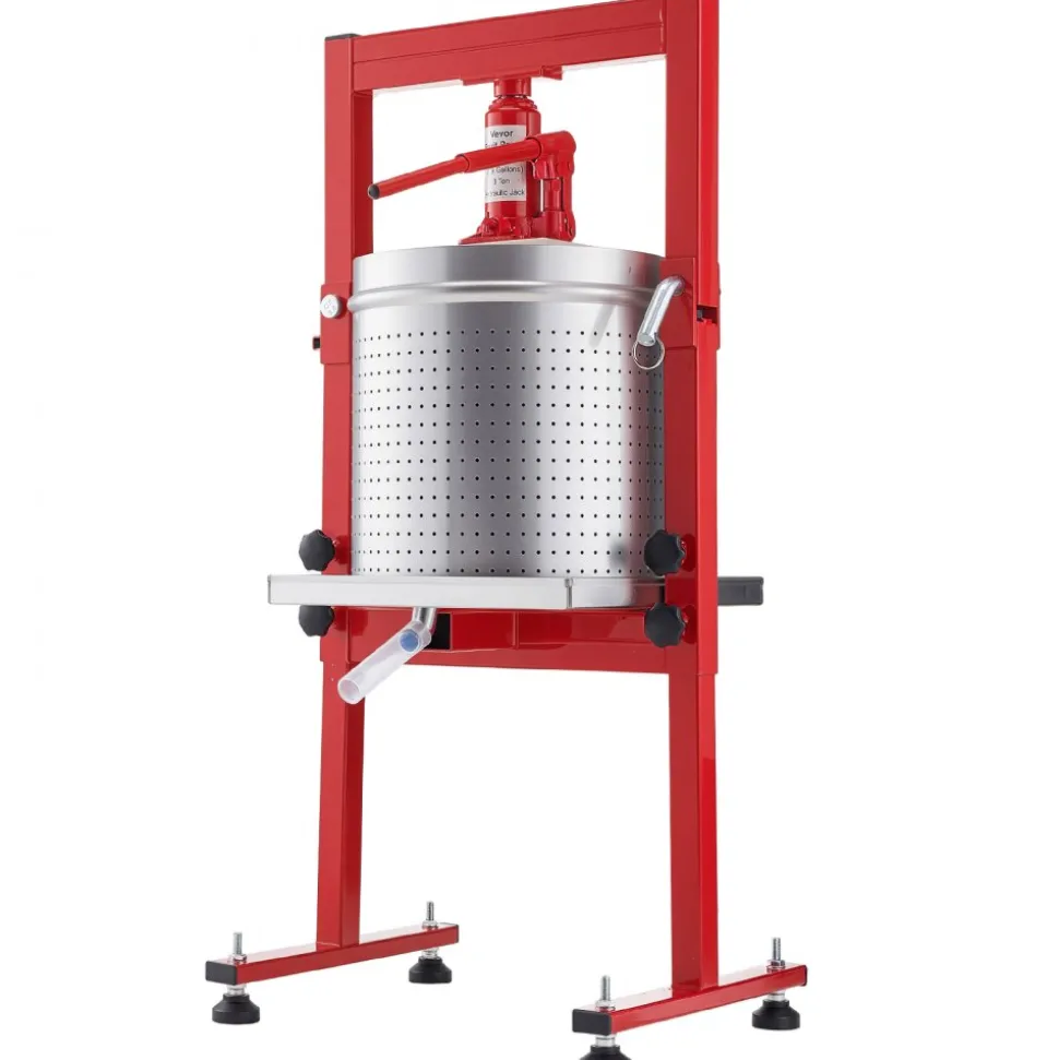 VEVOR Hydraulic Fruit Wine Press, 7.93Gal/30L, Stainless Steel Heavy Duty Manual Juice Maker, Cider Apple Grape Vegetable Crusher, Cheese/Tincture/Herbal Press, with 2 Filter Bags, for Kitchen Home