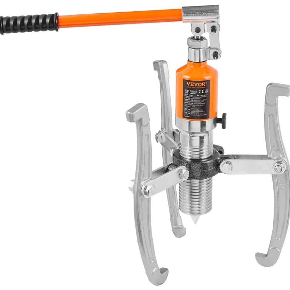 VEVOR Hydraulic Gear Puller, 15 Ton Max Capacity Wheel Bearing Pulling Separator, 2 or 3 Jaws Puller, Vertically and Horizontally, 12" Jaw Hydraulic Puller with Case for Pulling Hubs