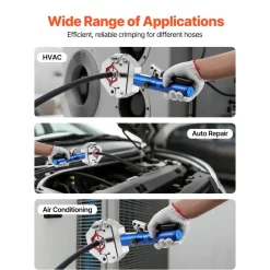VEVOR Hydraulic Hose Crimper, Hydra-Krimp AC Hose Crimper Kit with 7 Dies Snap-On, Integral Manual Hydraulic A/C Hoses Crimping Tool for Automotive & Air Conditioning Repair - with Carrying Case