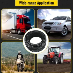 VEVOR Hydraulic Hose 328 Feet Rubber Hydraulic Hoses with 2 High-Tensile Steel Wire Braid, Inner Diameter 3/8 Inch, 5000 PSI Max, Bulk Hydraulic Hose -40 °F to 250 °F, Hydraulic Oil Flexible Hose