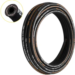VEVOR Hydraulic Hose 1/2 inch x 100 ft, Coiled Hydraulic Hose 4000 PSI, Rubber Hydraulic Hose with 2 High-Tensile Steel Wire Braid, Bulk Hydraulic Hose -20℃ to 140℃, Hydraulic Oil Flexible Hose