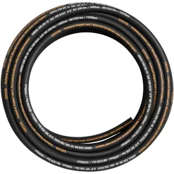 VEVOR Hydraulic Hose 3/8 inch x 100 ft, Coiled Hydraulic Hose 4800 PSI, Rubber Hydraulic Hose with 2 High-Tensile Steel Wire Braid, Bulk Hydraulic Hose -20°C to 140°C, Hydraulic Oil Flexible Hose