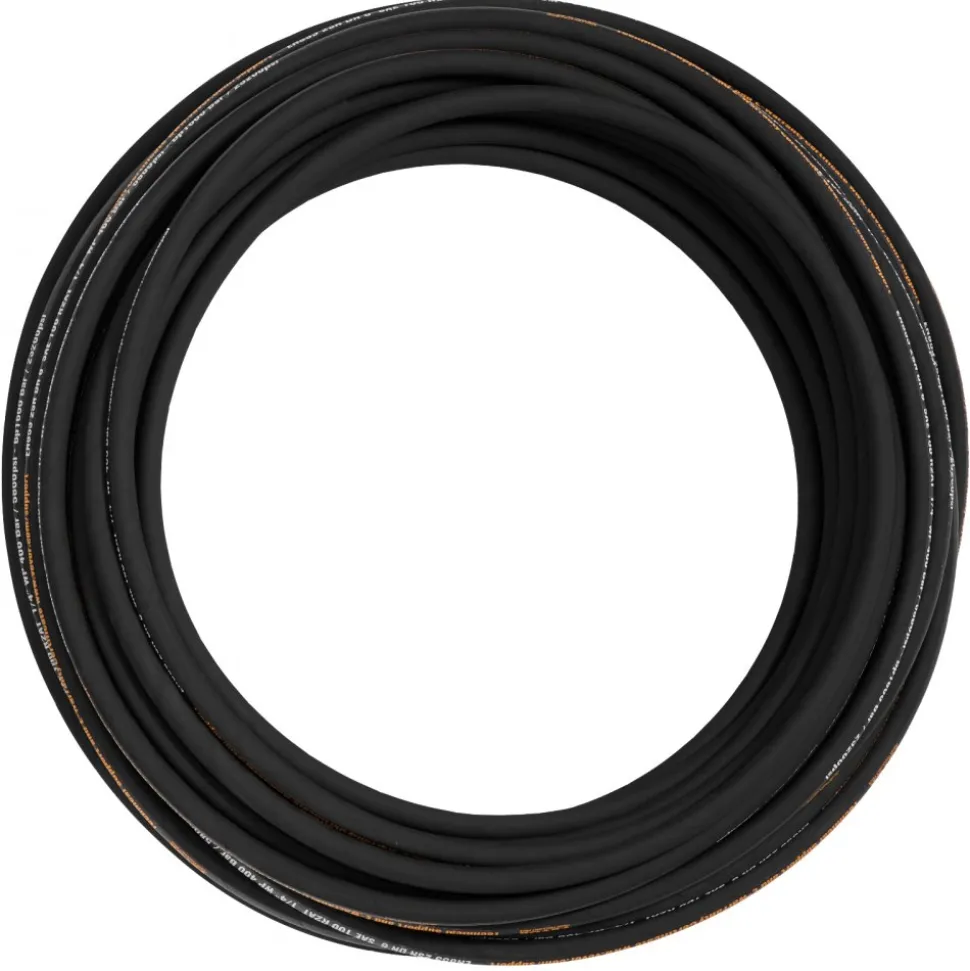 VEVOR Hydraulic Hose 3/4 inch x 50 ft, Coiled Hydraulic Hose 3120 PSI, Rubber Hydraulic Hose with 2 High-Tensile Steel Wire Braid, Bulk Hydraulic Hose -20℃ to 140℃, Hydraulic Oil Flexible Hose