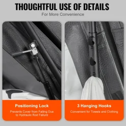 VEVOR Hydraulic Hot Tub Cover Lift, Spa Cover Lift, Adjustable Width from 69 in to 96.5 in, Mounts on Both Top Sides, Compatible with Various Sizes of Rectangular Bathtubs, Hot Tubs and Spas