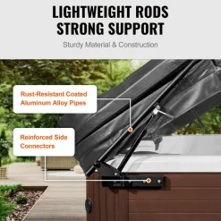 VEVOR Hydraulic Hot Tub Cover Lift, Spa Cover Lift, Adjustable Width from 69 in to 96.5 in, Mounts on Both Top Sides, Compatible with Various Sizes of Rectangular Bathtubs, Hot Tubs and Spas
