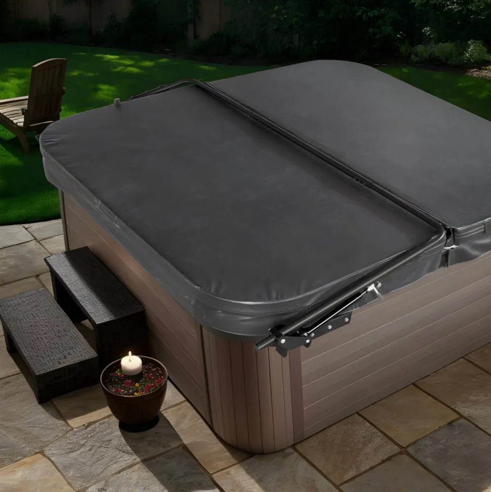 VEVOR Hydraulic Hot Tub Cover Lift, Spa Cover Lift, Adjustable Width from 69 in to 96.5 in, Mounts on Both Top Sides, Compatible with Various Sizes of Rectangular Bathtubs, Hot Tubs and Spas