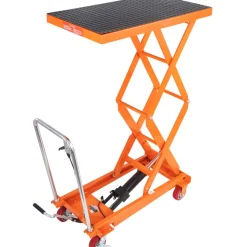 VEVOR Hydraulic Lift Table Cart, 770lbs Capacity 59" Lifting Height, Manual Double Scissor Lift Table with 4 Wheels and Non-slip Pad, Hydraulic Scissor Cart for Material Handling and Transportation