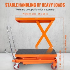 VEVOR Hydraulic Lift Table Cart, 770lbs Capacity 59
