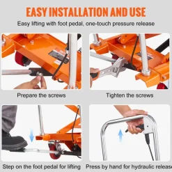 VEVOR Hydraulic Lift Table Cart, 330lbs Capacity 50