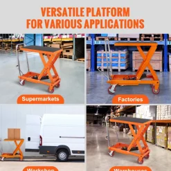 VEVOR Hydraulic Lift Table Cart, 1100lbs Capacity 35.4