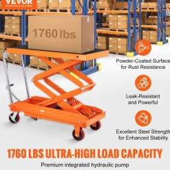VEVOR Hydraulic Lift Table Cart, 1760lbs Capacity 59