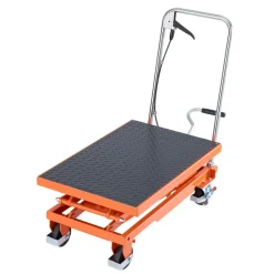 VEVOR Hydraulic Lift Table, 500 lbs Capacity, 47.2" Lifting Height, Double Scissor Lift Table Cart with 4 Wheels and Non-slip Pad, Manual Hydraulic Lifting Cart for Material Handling & Transportation