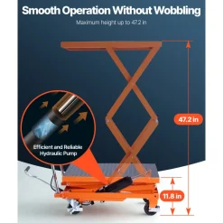 VEVOR Hydraulic Lift Table, 500 lbs Capacity, 47.2