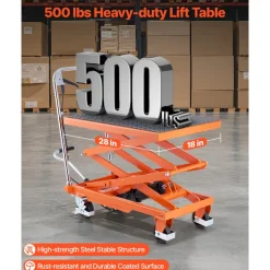 VEVOR Hydraulic Lift Table, 500 lbs Capacity, 47.2