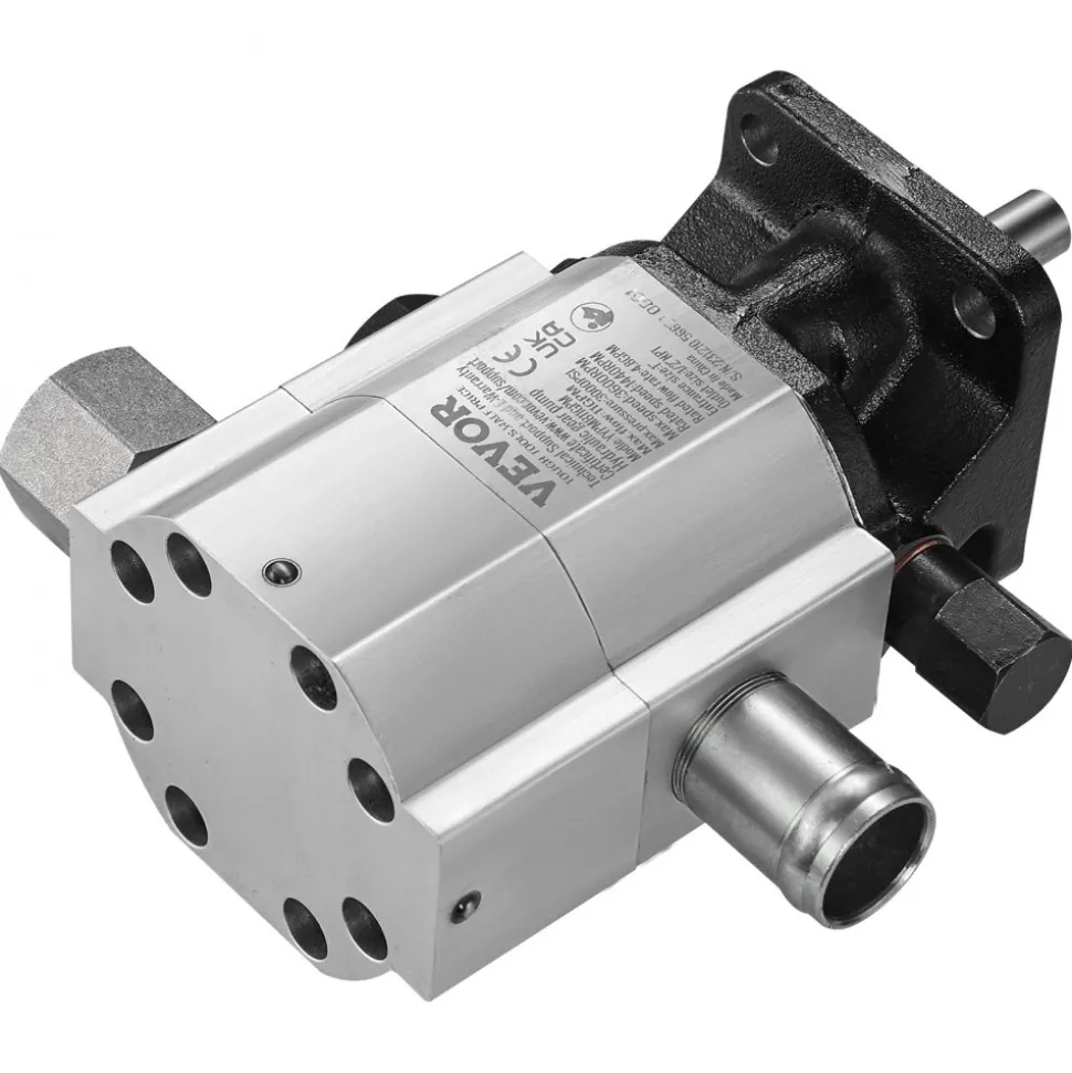 VEVOR Hydraulic Log Splitter Pump, 11GPM, 2 Stage 3000PSI Wood Log Splitter Pump, 1'' Inlet 1/2'' NPT Outlet 3600 RPM Aluminum Hydraulic Gear Pump, for Small Engine Mounting Log Splitters Snowplow