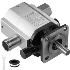 VEVOR Hydraulic Log Splitter Pump, 16GPM, 2 Stage 4000PSI Wood Log Splitter Pump, 1'' Inlet 1/2'' NPT Outlet 3600 RPM Aluminum Hydraulic Gear Pump, for Small Engine Mounting Log Splitters Snowplow