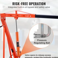 VEVOR Hydraulic Long Ram Jack, 8 Ton Engine Hoist Cylinder with Air Pump and Single Piston Pump, Hydraulic Ram Cylinder Clevis Base for Engine Lift Hoists, Garage/Shop Cranes, Mechanical, Farm