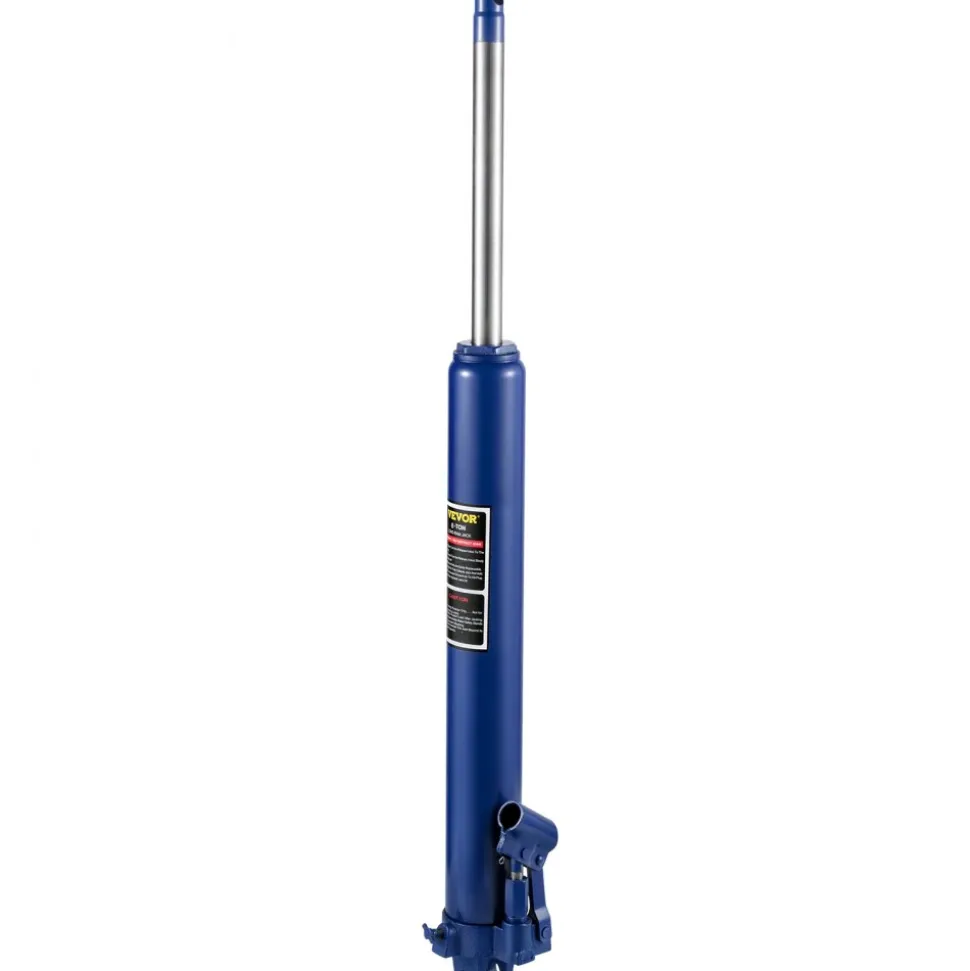 VEVOR Hydraulic Long Ram Jack, 8 Tons/17363 lbs Capacity, with Single Piston Pump and Clevis Base, Manual Cherry Picker with Handle, for Garage/Shop Cranes, Engine Lift Hoist, Blue