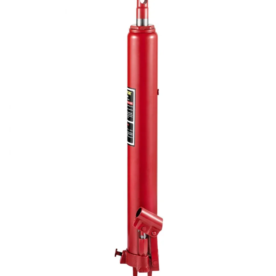 VEVOR Hydraulic Long Ram Jack, 8 Tons/17363 lbs Capacity, with Single Piston Pump and Clevis Base, Manual Cherry Picker with Handle, for Garage/Shop Cranes, Engine Lift Hoist, Red