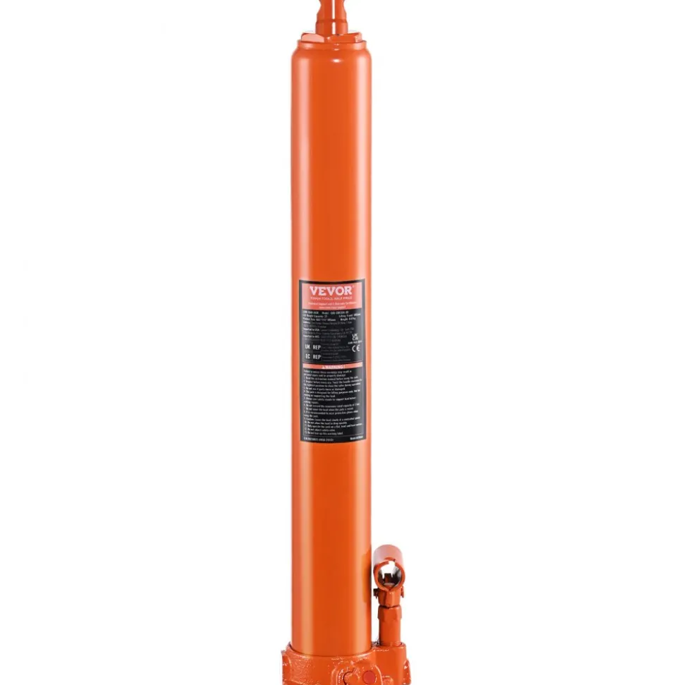 VEVOR Hydraulic Long Ram Jack, 4 Ton Engine Hoist Cylinder with Single Piston Pump And Flat Base, Hydraulic Ram Cylinder for Engine Lift Hoists, Hydraulic Garage/Shop Cranes, Mechanical, Farm