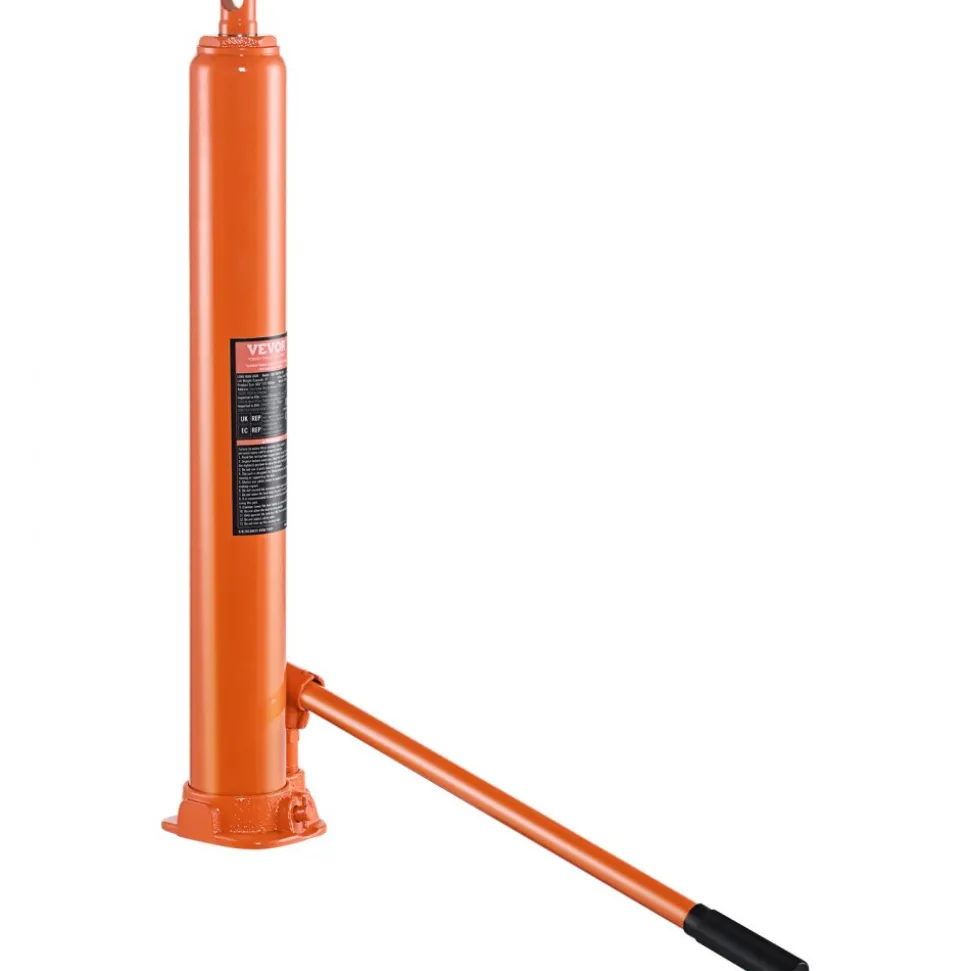 VEVOR Hydraulic Long Ram Jack, 4 Ton Engine Hoist Cylinder with Single Piston Pump And Flat Base, Hydraulic Ram Cylinder for Engine Lift Hoists, Hydraulic Garage/Shop Cranes, Mechanical, Farm