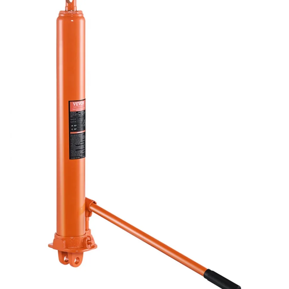 VEVOR Hydraulic Long Ram Jack, 8 Ton Engine Hoist Cylinder with Single Piston Pump And Clevis Base, Hydraulic Ram Cylinder for Engine Lift Hoists, Hydraulic Garage/Shop Cranes, Mechanical, Farm