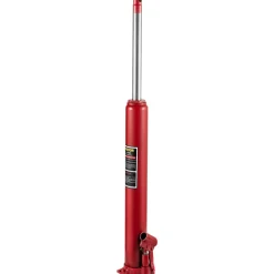VEVOR Hydraulic Long Ram Jack, 4 Tons/8818 lbs Capacity, with Single Piston Pump and Flat Base, Manual Cherry Picker with Handle, for Garage/Shop Cranes, Engine Lift Hoist, Red
